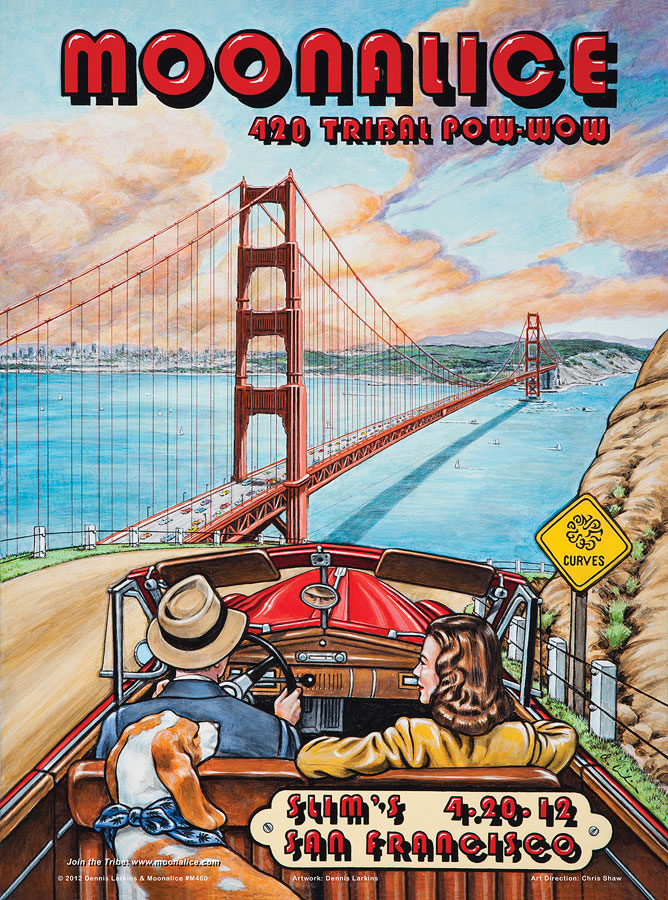 4/20/12 Moonalice poster by Dennis Larkins