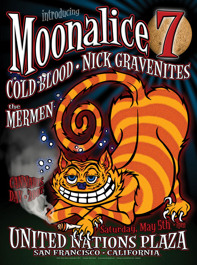 M1 › 5/5/07 United Nations Plaza, San Francisco, CA poster by Chris Shaw with Cold Blood, Nick Gravenites and The Mermen