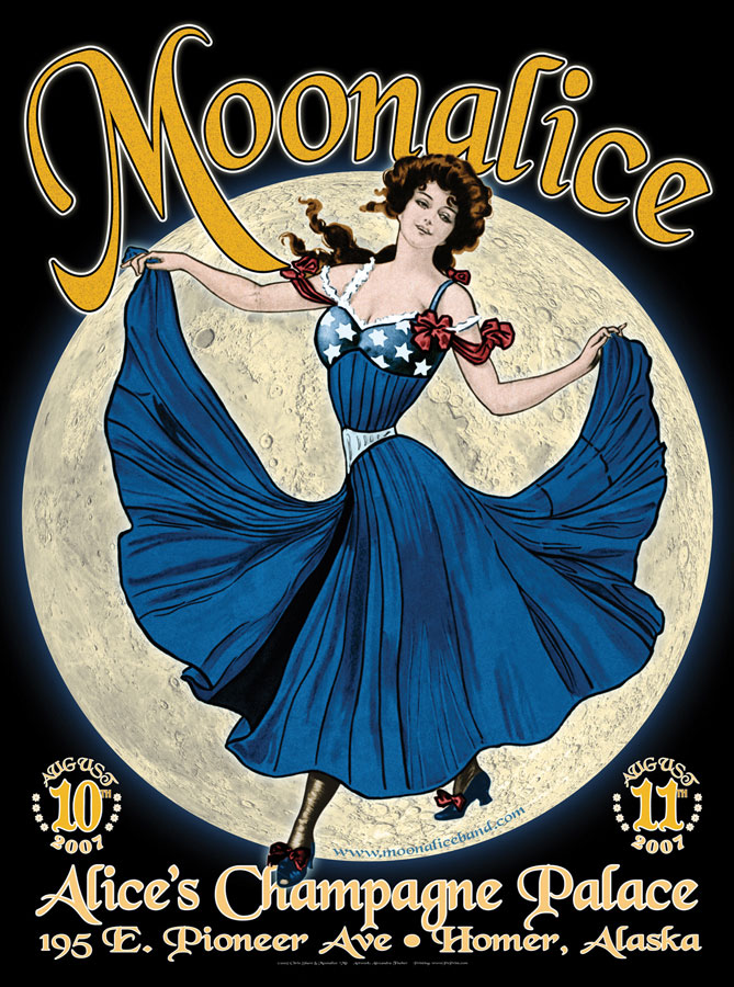 8/10-11/07 Moonalice poster by Alexandra Fischer