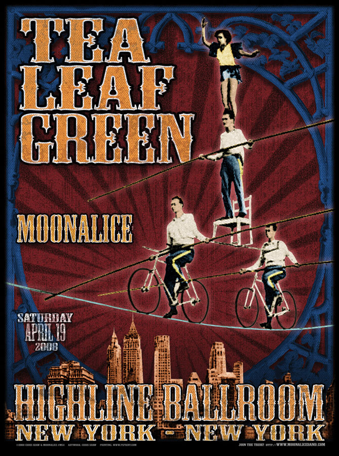 M54 › 4/19/08 High­line Ball­room, New York, NY poster by Chris Shaw with Tea Leaf Green