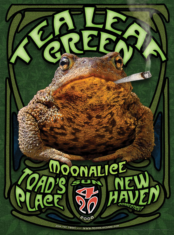M55 › 4/20/08 Toad’s Place, New Haven, CT poster by Chris Shaw with Tea Leaf Green