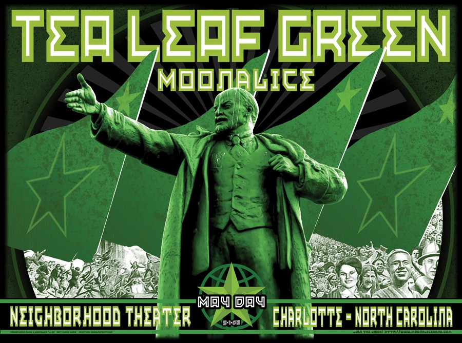 M60 › 5/1/08 Neigh­bor­hood The­ater, Char­lotte, NC poster by Chris Shaw with Tea Leaf Green