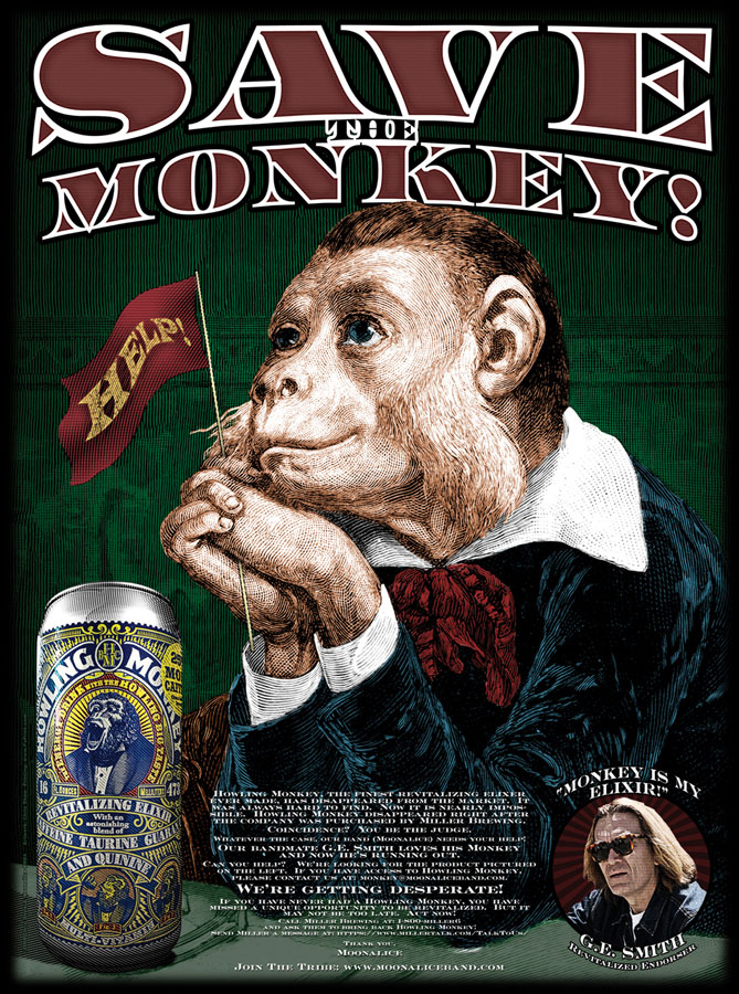 M84 › Commemorative Save The Monkey poster by Chris Shaw