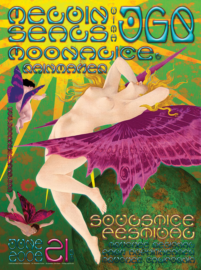 M85 › 6/21/08 Soulstice Festival, Truckee, CA poster by Alexandra Fischer with Melvin Seals and JGB