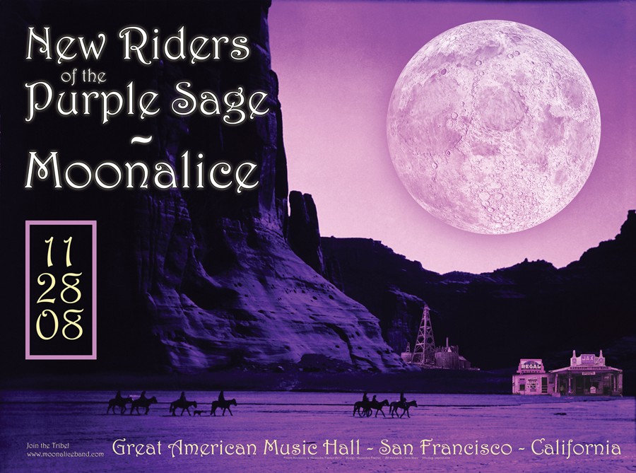 M124 › 11/28/08 Great American Music Hall, San Francisco, CA poster by Alexandra Fischer with New Riders of the Purple Sage