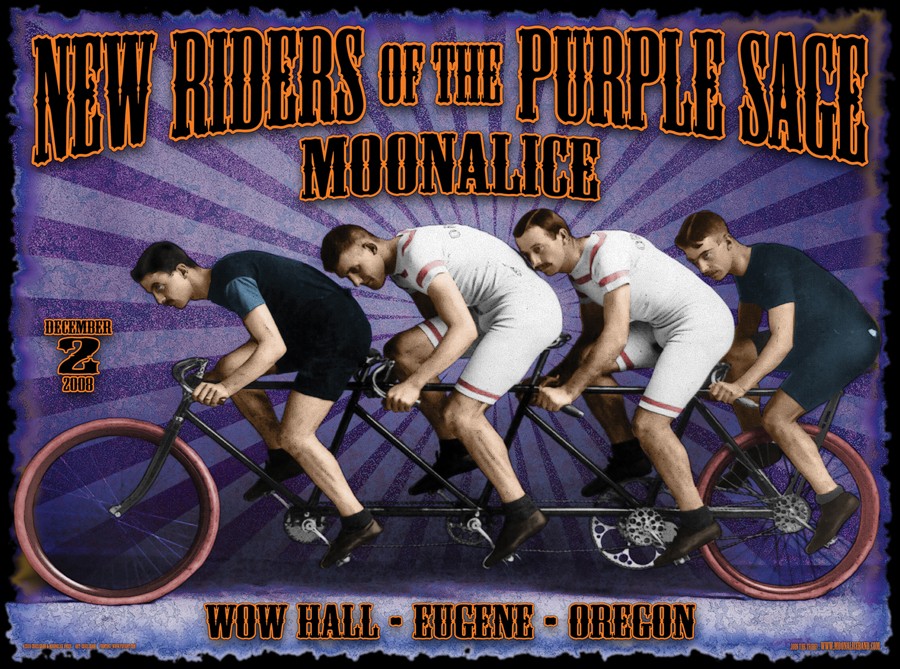 M126 › 12/2/08 Wow Hall, Eugene, OR poster by Chris Shaw with New Riders of the Purple Sage