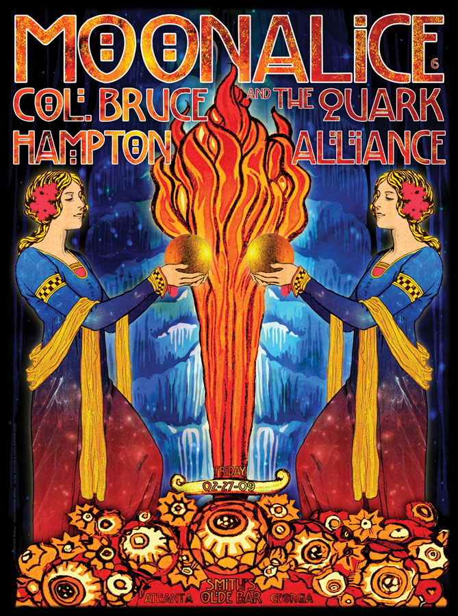 M143 › 2/27/09 Smith’s Olde Bar, Atlanta, GA poster by Alexandra Fischer with Col. Bruce Hampton and The Quark Alliance