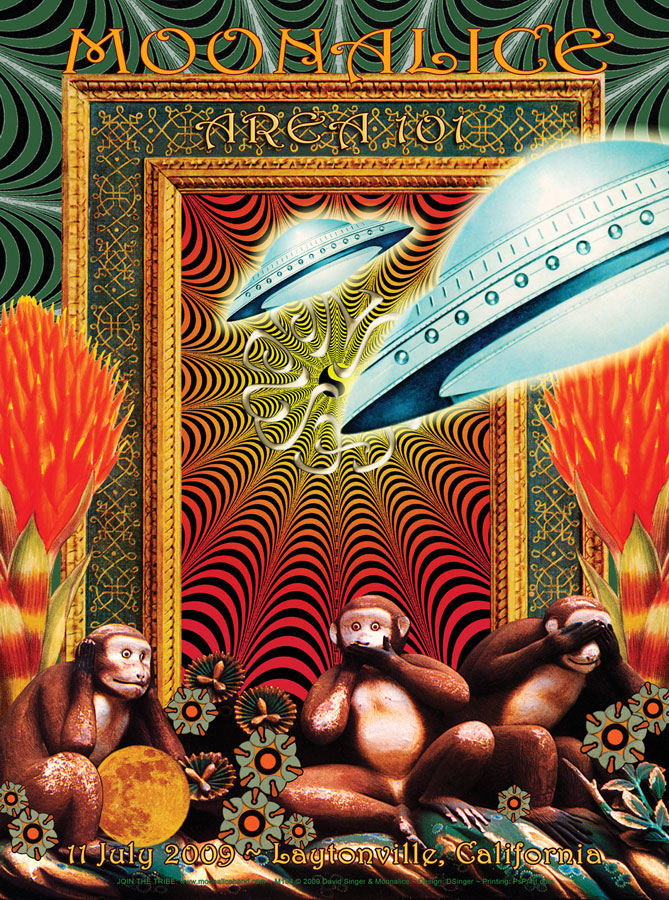 7/11/09 Moonalice poster by David Singer