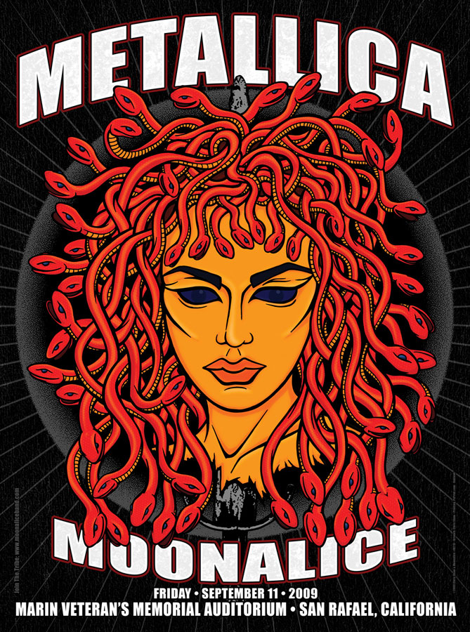 M210 › 9/11/09 Marin Civic Center, San Rafael, CA poster by Chris Shaw with Metallica