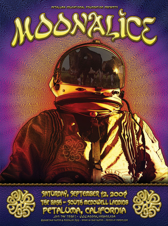 9/12/09 Moonalice poster by Dave Hunter