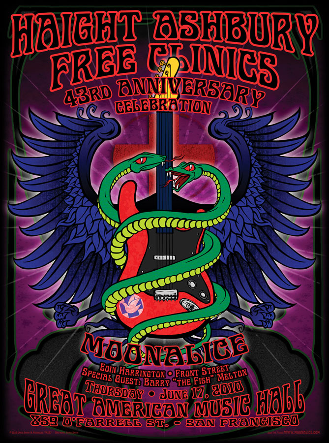 M287 › 6/17/10 Haight Ashbury Free Clinic's 43rd Anniversary Celebration at Great American Music Hall, San Francisco, CA poster by Chris Shaw