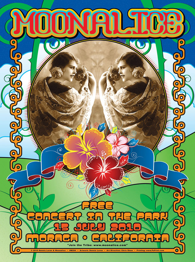M294 › 7/15/10 Free Show In The Park, Mor­aga, CA poster by Dennis Loren
