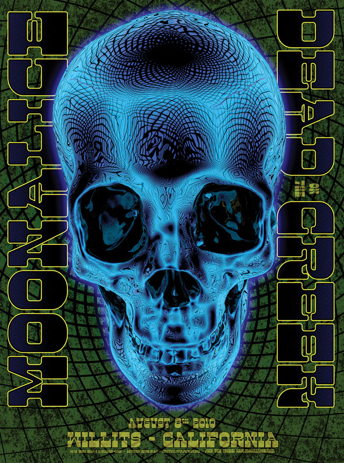 M305 › 8/8/10 Dead on the Creek, Willits, CA poster by Chris Shaw (blue)