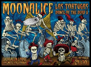 M330 › 10/29-30/10 Las Tor­tu­gas Dance of the Dead V, Evergreen Lodge, Yosemite, CA poster by Alexandra Fischer