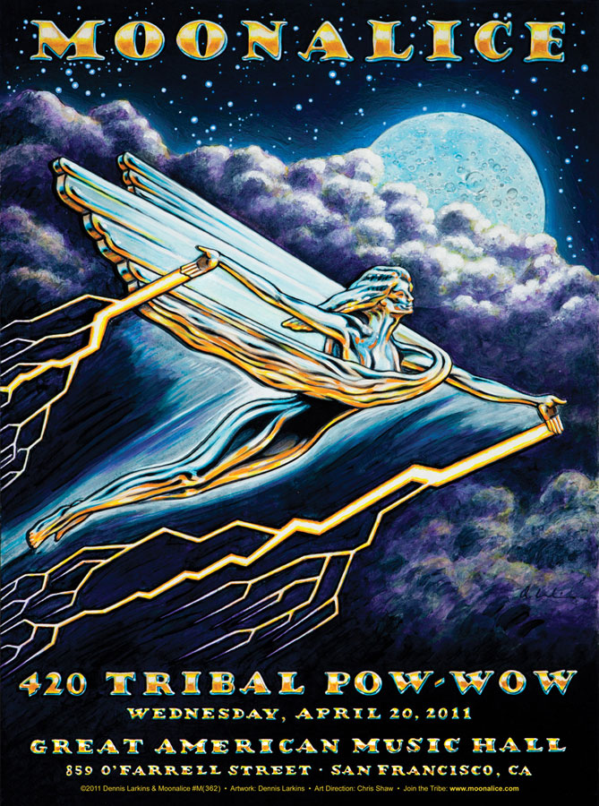 M362 › 4/20/11 Tribal Pow-Wow, Great Amer­i­can Music Hall, San Fran­cisco, CA poster by Den­nis Larkins