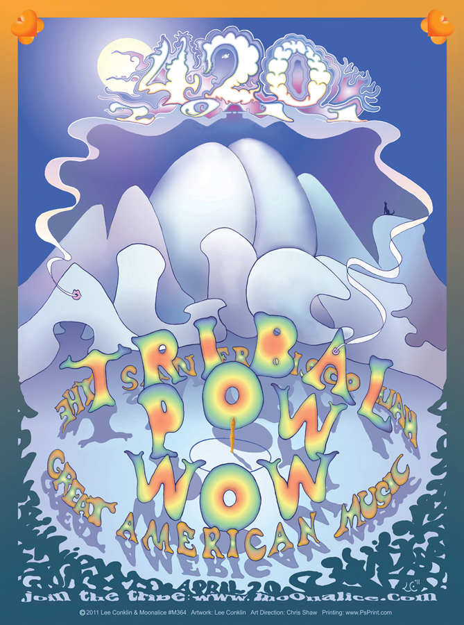 M364 › 4/20/11 Tribal Pow-Wow, Great Amer­i­can Music Hall, San Fran­cisco, CA poster by Lee Conklin