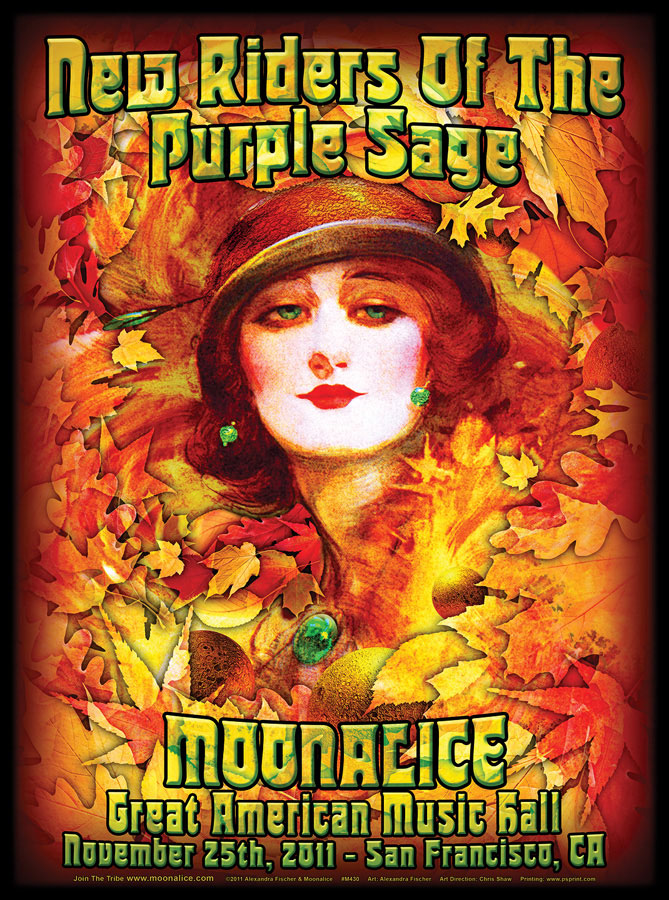 M430 › 11/25/11 Great American Music Hall, San Francisco CA poster by Alexandra Fischer with New Riders of the Purple Sage