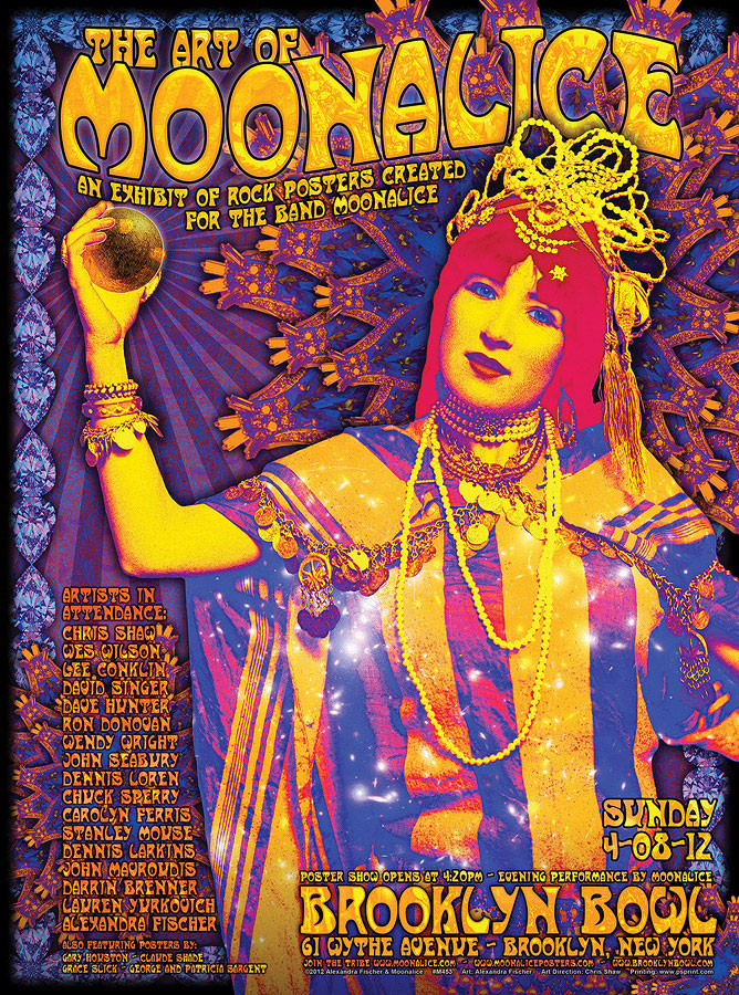 M453 › 4/8/12 The 2nd Art of Moonalice at Brooklyn Bowl, Brooklyn, NY poster by Alexandra Fischer