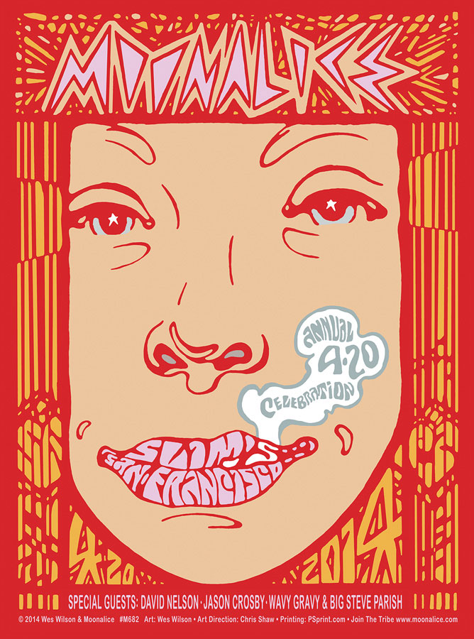 M682 › 4/20/14 420 Gathering of the Tribe at Slim's, San Francisco, CA poster by Wes Wilson