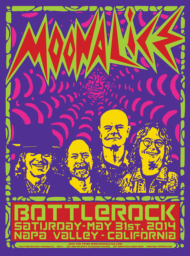 M711 › 5/31/14 BottleRock Festival, Napa Valley, CA poster by Wes Wilson & Alexandra Fischer