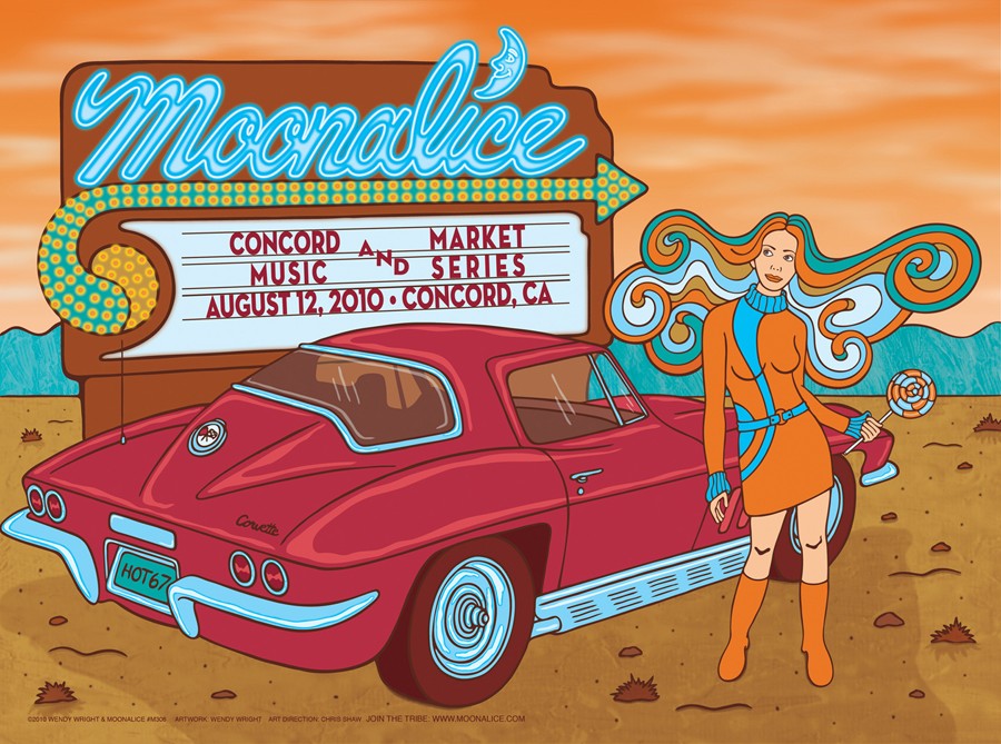 8/12/10 Moonalice poster by Wendy Wright