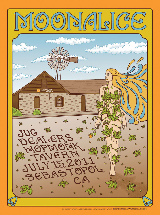 M390 › 7/15/11 Hopmonk Tav­ern, Sebastopol, CA poster by Wendy Wright