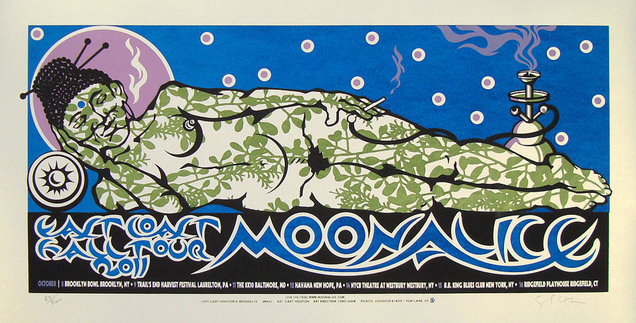 Commemorative Moonalice East Coast Fall Tour 2011 silkscreen poster by Gary Houston
