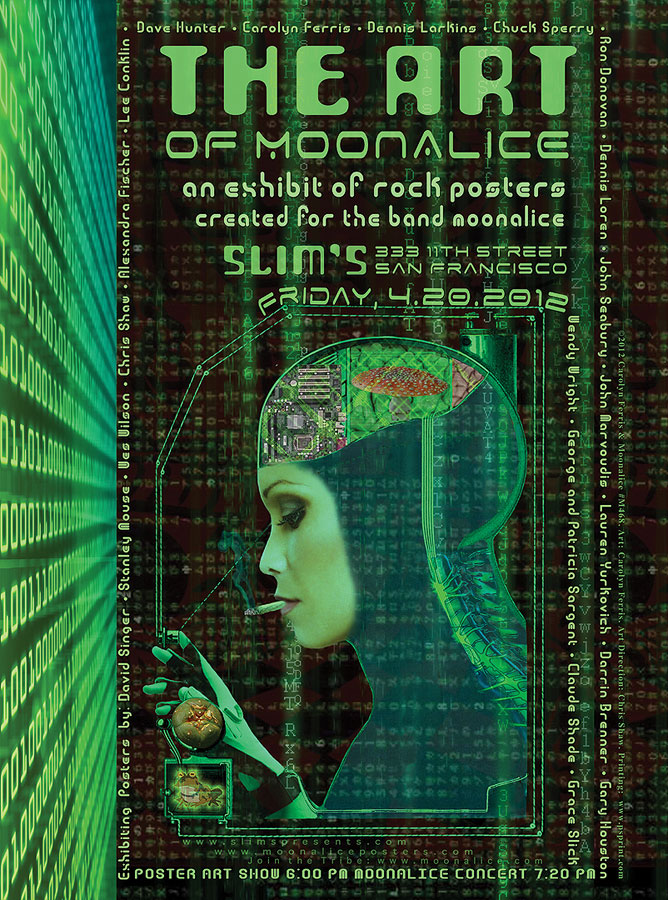4/20/12 Moonalice Art Show poster by Carolyn Ferris