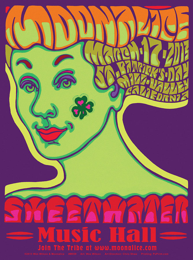 M559 › 3/17/13 Sweetwater Music Hall, Mill Valley, CA poster by Wes Wilson