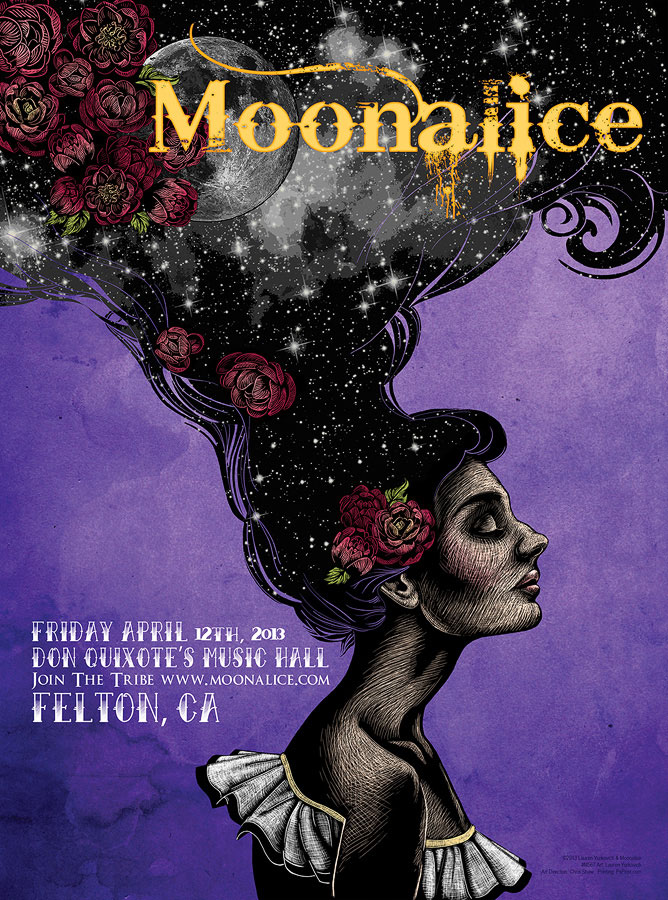4/12/13 Moonalice poster by Lauren Yurkovich