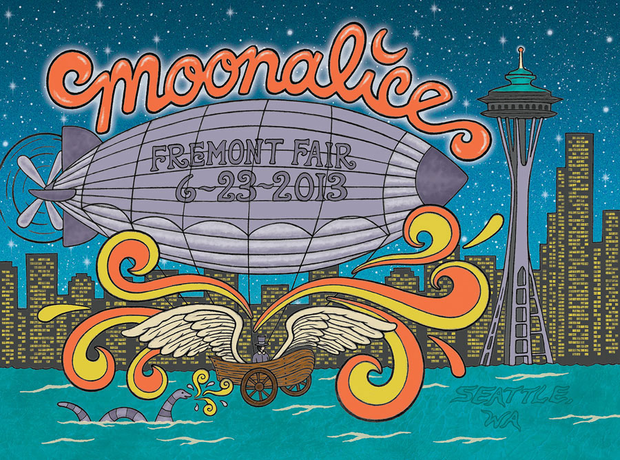 6/23/13 Moonalice poster by Wendy Wright