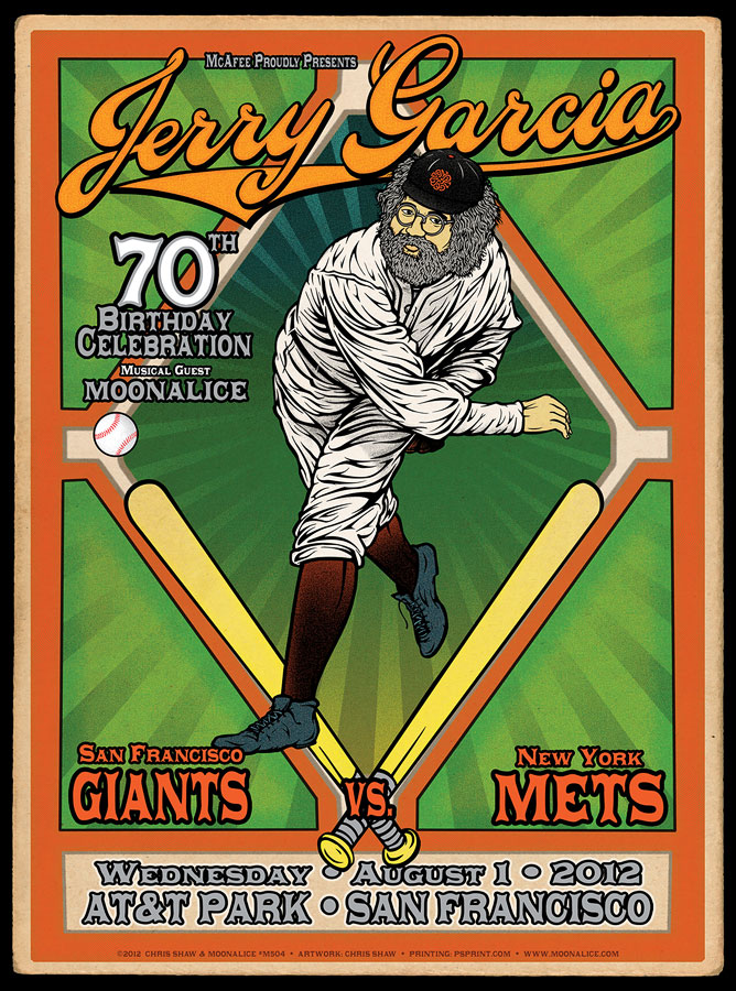M504 › 8/1/12 Jerry Garcia's 70th Birthday Celebration at AT&T Park, San Francisco, CA poster by Chris Shaw