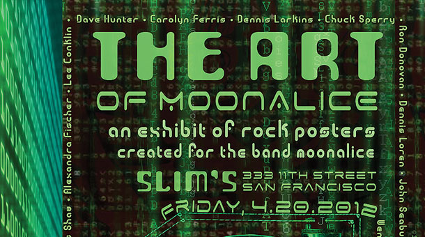 M455 › 4/8/12 The Art of Moonalice at Brooklyn Bowl, Brooklyn, NY poster by Carolyn Ferris