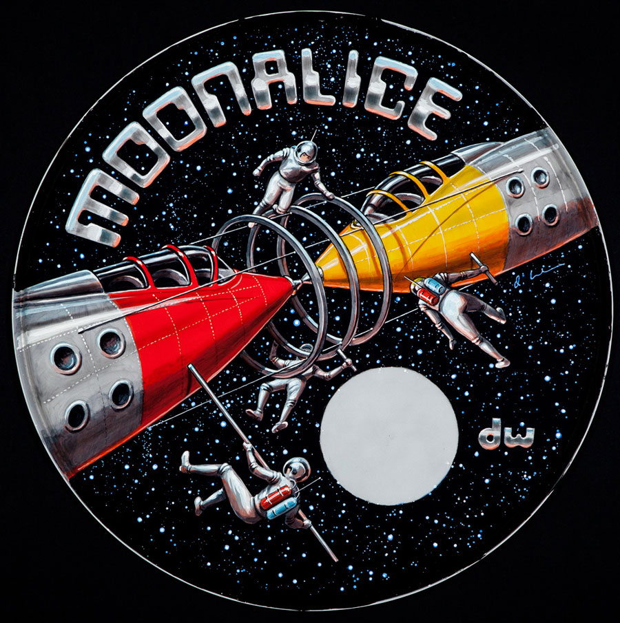Moonalice Rockets Drum Head (20") painted by Dennis Larkins, 2012