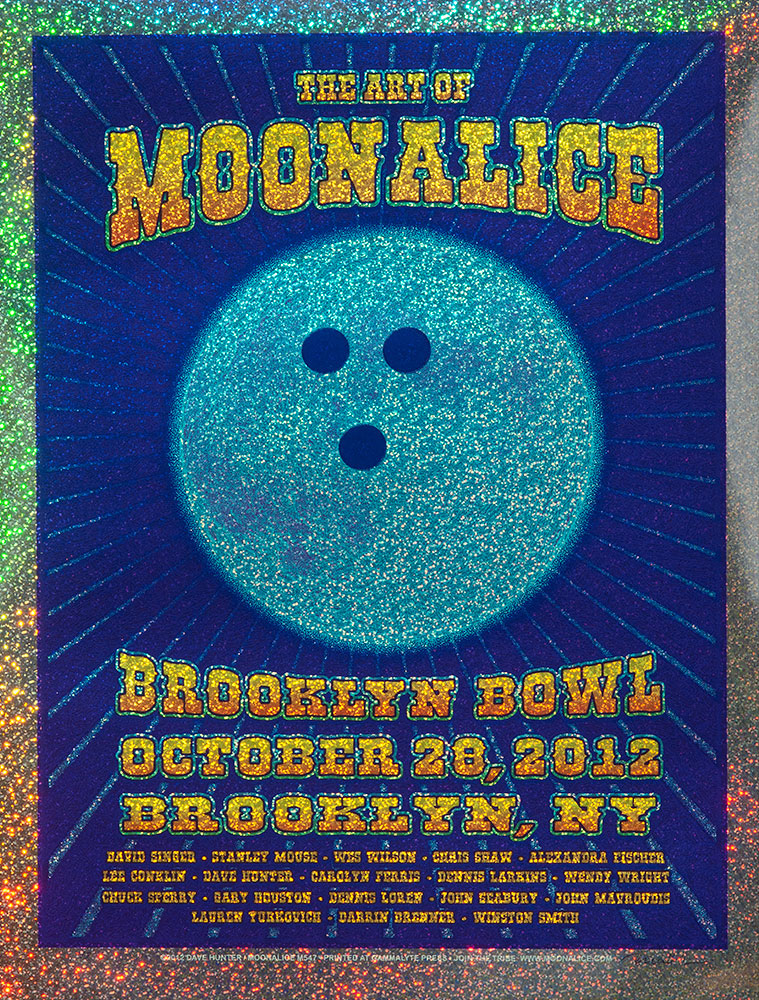 M547 › 10/28/12 Art of Moonalice Poster Show, Brooklyn, NY silkscreen poster by Dave Hunter (Foil Variant)