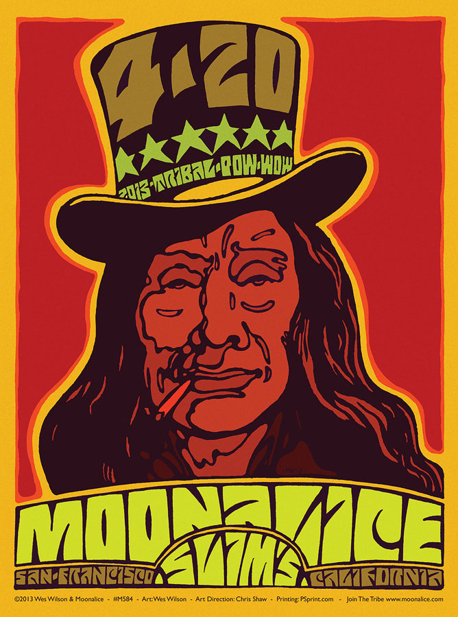 M584 › 4/20/13 420 Tribal Pow-Wow at Slim's, San Francisco, CA poster by Wes Wilson