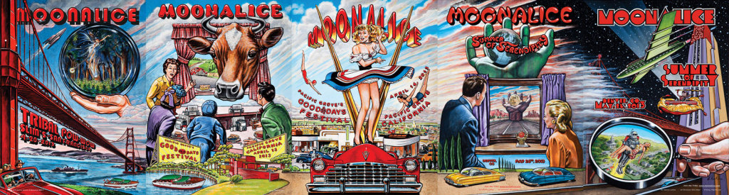 Moonalice poster pentaptych by Dennis Larkins