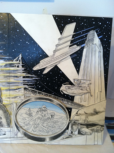 Flying High by Dennis Larkins (in progress, adding color)