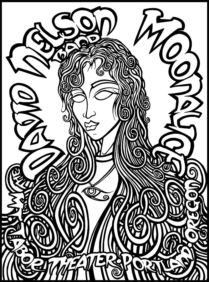 Inked Art to Moonalice poster M472 by Chris Shaw