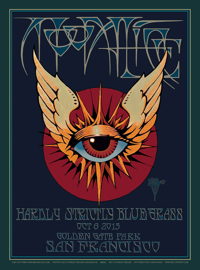 M645 › 10/6/13 Hardly Strictly Bluegrass Festival at Golden Gate Park, San Francisco, CA poster by Stanley Mouse