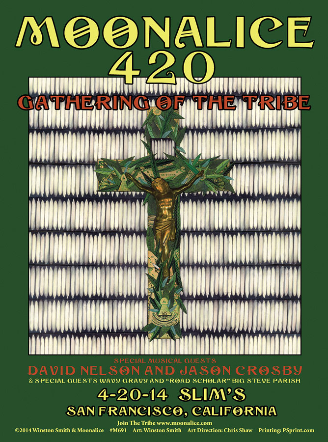 M691 › 4/20/14 420 Gathering of the Tribe at Slim's, San Francisco, CA poster by Winston Smith