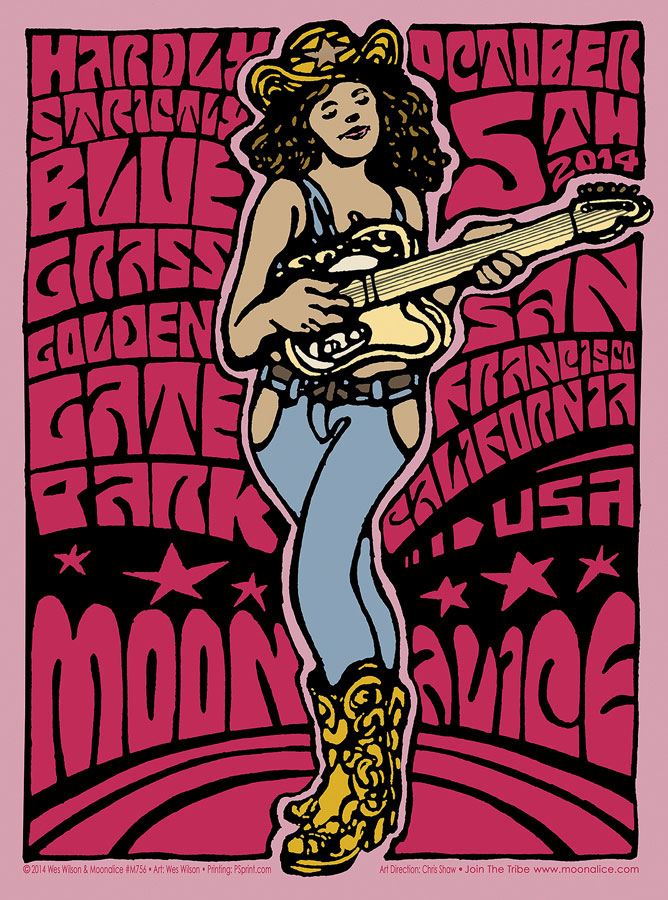M756 › 10/05/14 Hardly Strictly Bluegrass Festival, Golden Gate Park, San Francisco, CA poster by Wes Wilson