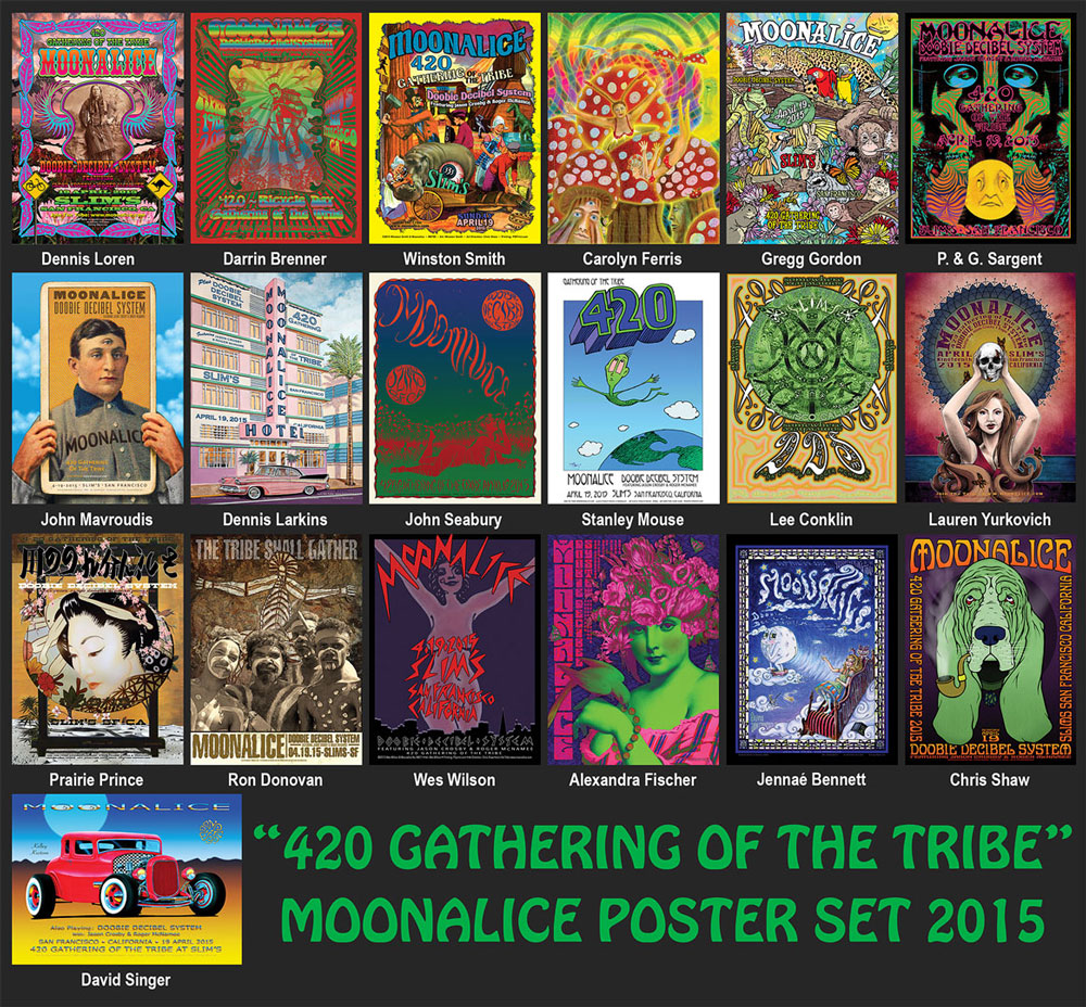 2015 Moonalice "420 Gathering of the Tribe' poster set