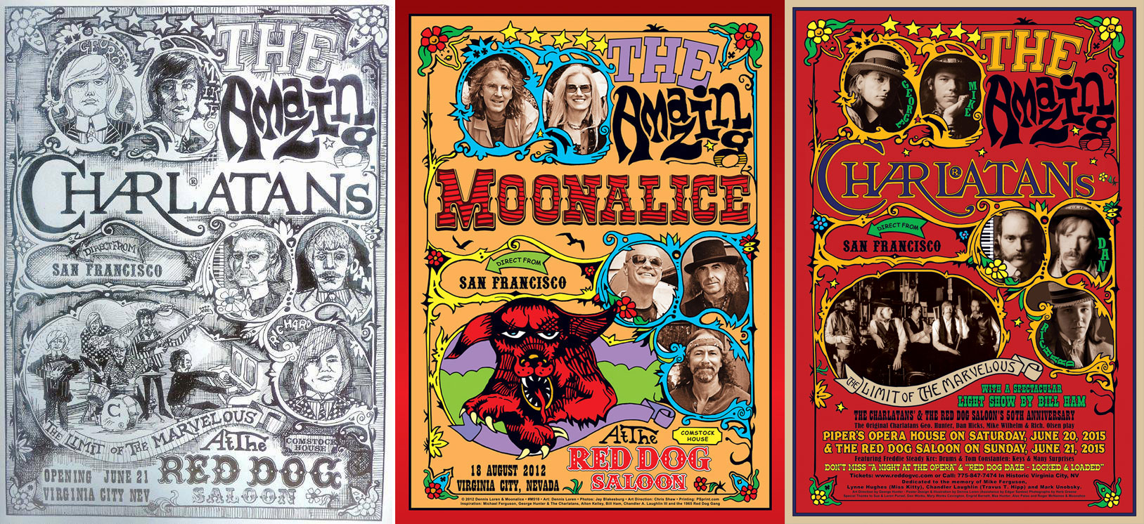 The Charlatans' Seed, Moonalice and 50th anniversary rock poster by Dennis Loren