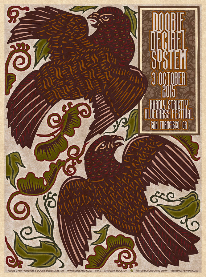 R45 › 10/03/15 Hardly Strictly Bluegrass Festival, Golden Gate Park, San Francisco, CA poster by Gary Houston