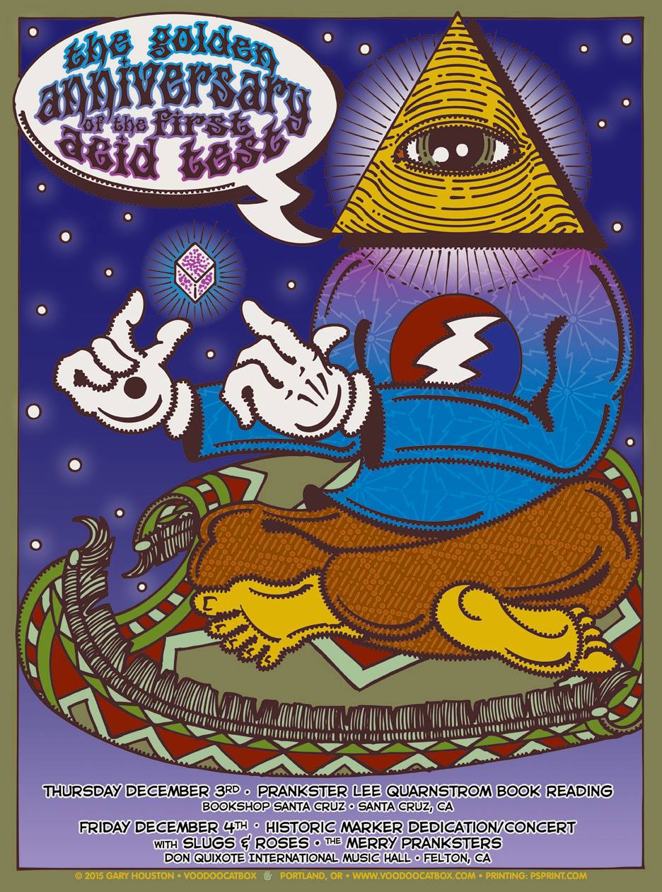 Golden Anniversary of the First Acid Test event poster by Gary Houston