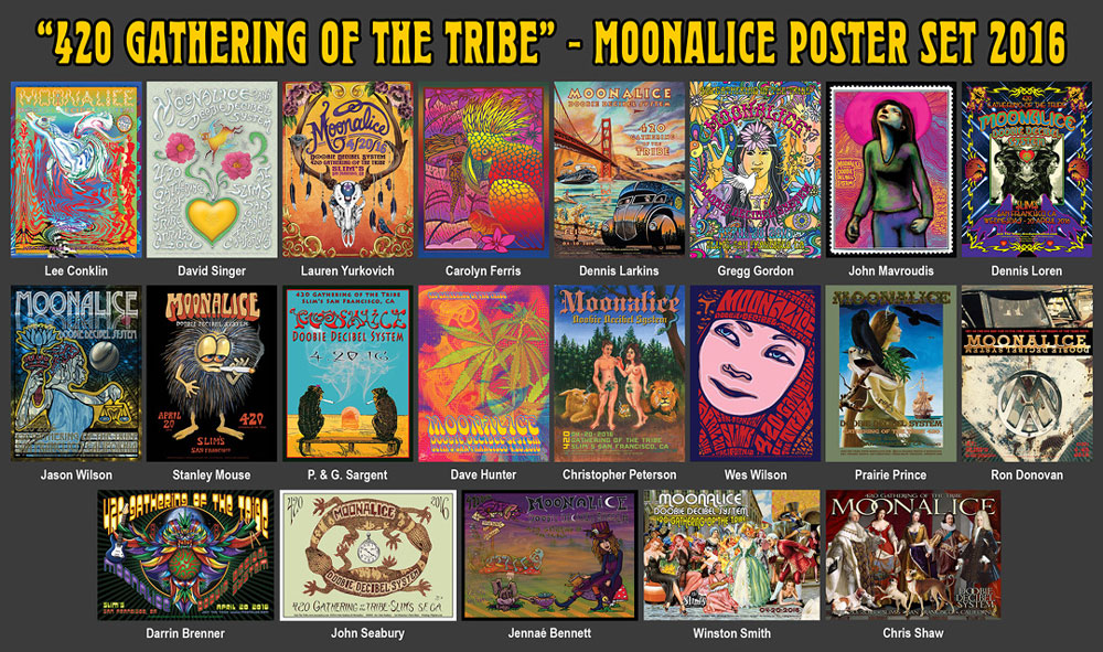 "420 Gathering of the Tribe" Moonalice Poster Set 2016
