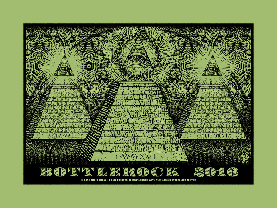 Bottlerock 2016 variant poster by Chris Shaw