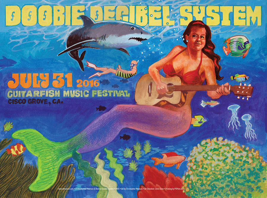 R85 › 7/31/16 Guitarfish Music Festival, Cisco Grove, CA poster by Christoper Peterson
