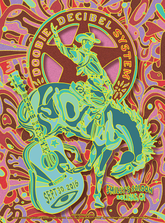 R89 › 9/30/16 Smiley's Saloon, Bolinas, CA poster by Gregg 'GIGART' Gordon